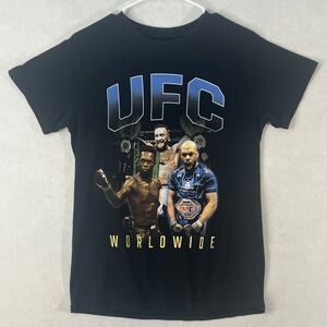 UFC Worldwide Black Graphic T-Shirt Size Small Officially Licensed Fighting Tee